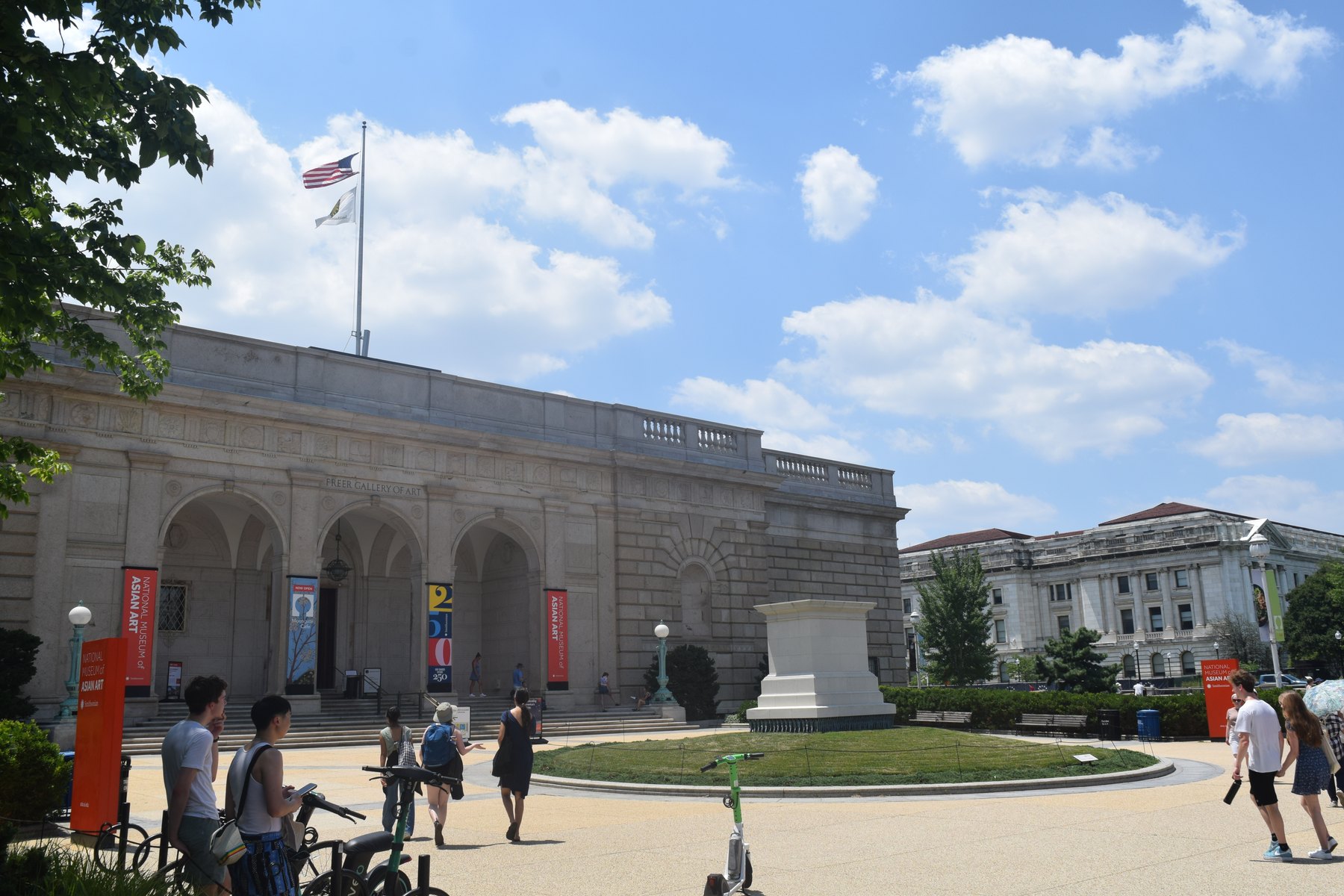Freer Gallery exterior under a blue sky