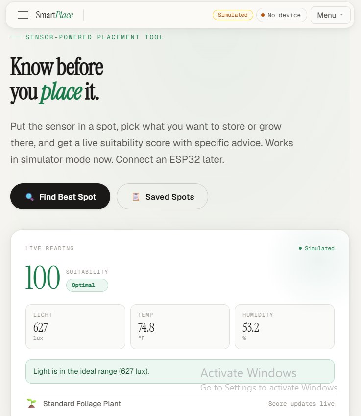 SmartPlace sensor placement tool interface